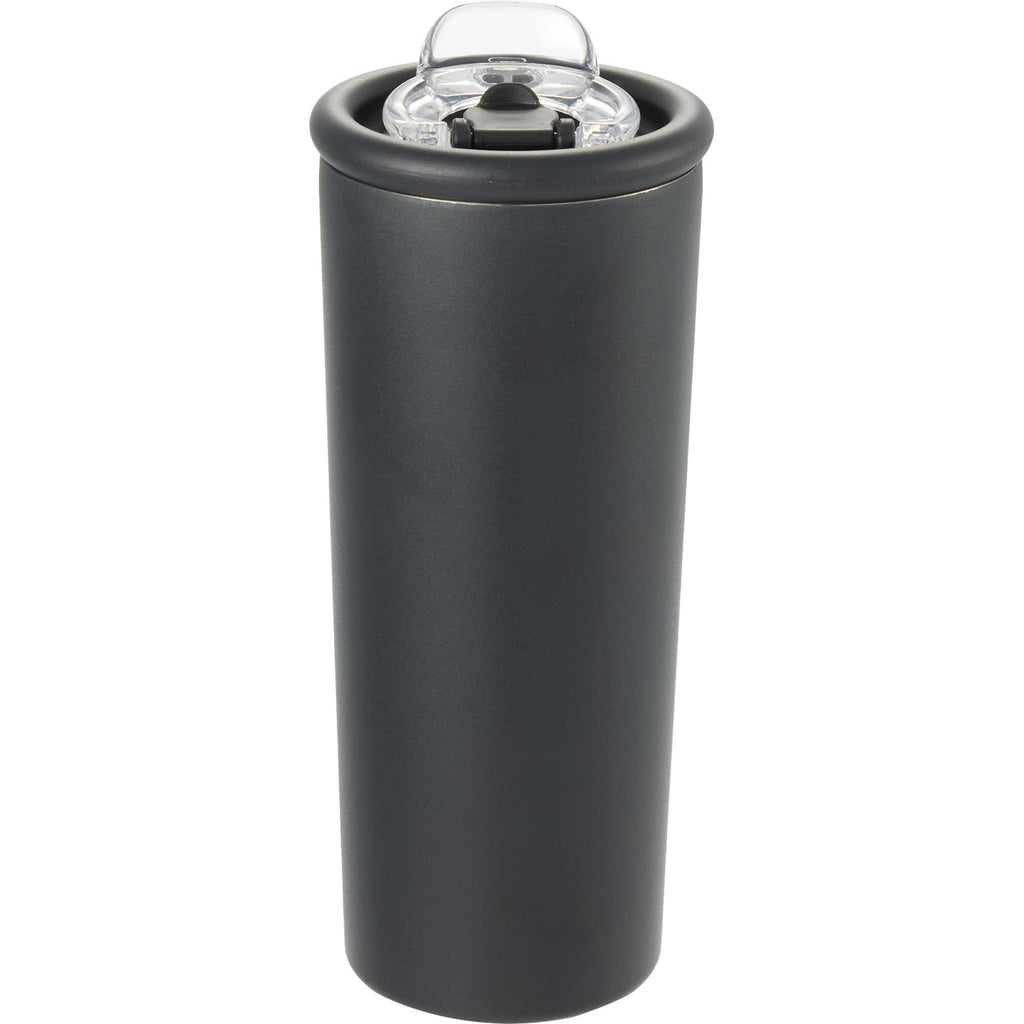 Kyser Tumbler with Straw and Dual Lid, 20 oz Full Color - Black - Back