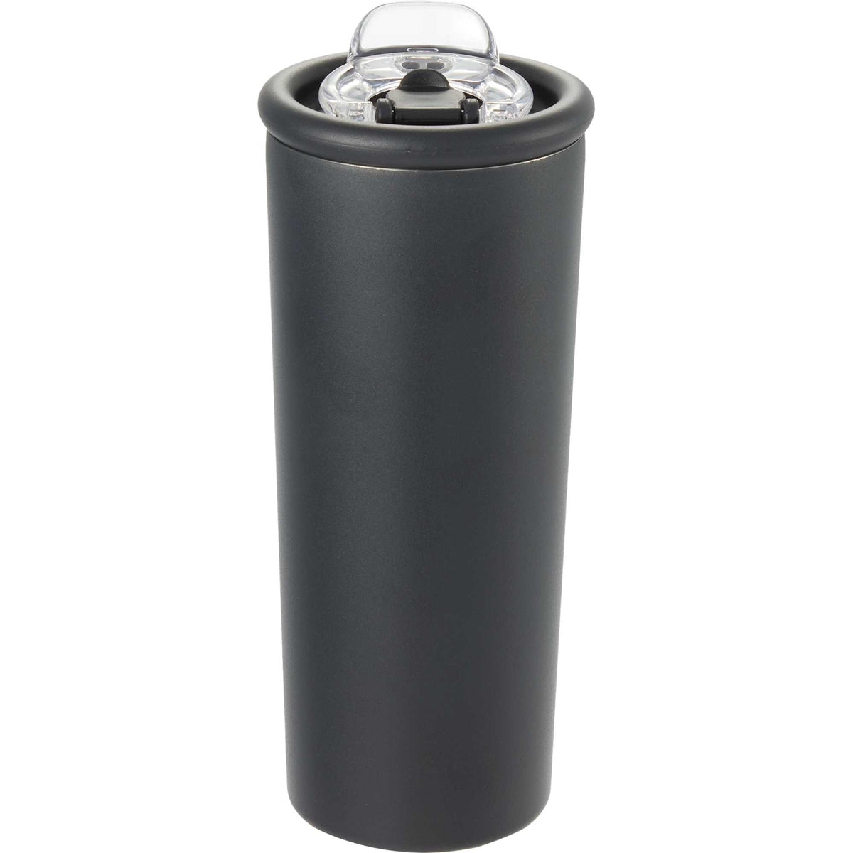 Kyser Tumbler with Straw and Dual Lid, 20 oz Full Color - Black - Back