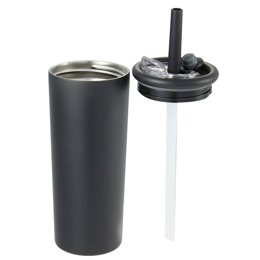 Kyser Tumbler with Straw and Dual Lid, 20 oz Full Color - Black - Detail