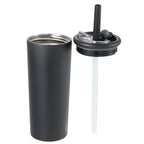 Kyser Tumbler with Straw and Dual Lid, 20 oz Full Color - Black - Detail