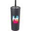 Kyser Tumbler with Straw and Dual Lid, 20 oz Full Color - Black - Front