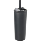 Kyser Tumbler with Straw and Dual Lid, 20 oz Full Color - Black - Left Angle 2