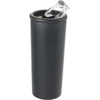 Kyser Tumbler with Straw and Dual Lid, 20 oz Full Color - Black - Left Angle