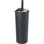 Kyser Tumbler with Straw and Dual Lid, 20 oz Full Color - Black - Right Angle 2