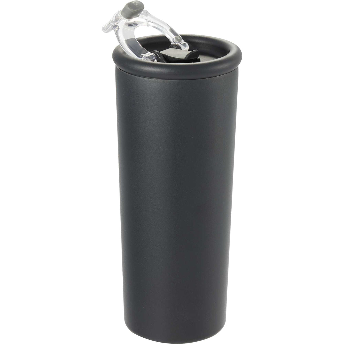 Kyser Tumbler with Straw and Dual Lid, 20 oz Full Color - Black - Right Angle