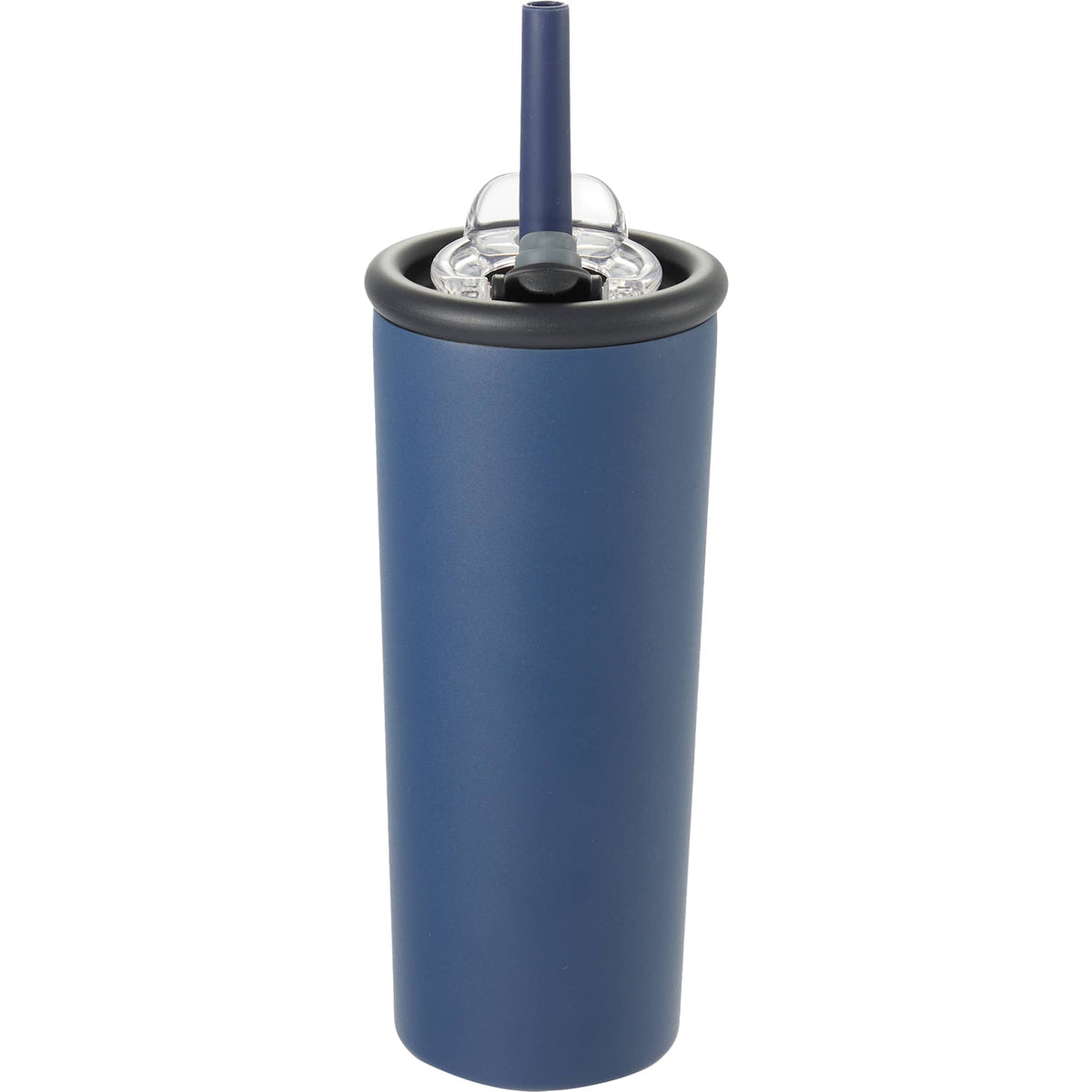 Kyser Tumbler with Straw and Dual Lid, 20 oz Full Color - Navy - Back 2