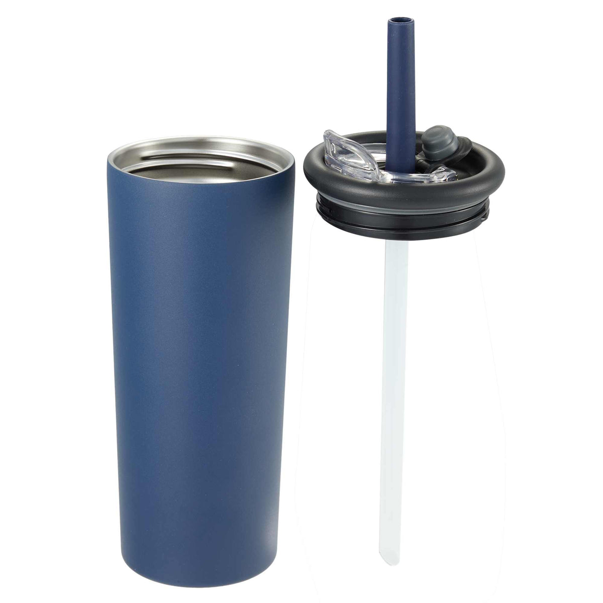 Kyser Tumbler with Straw and Dual Lid, 20 oz Full Color - Navy - Detail