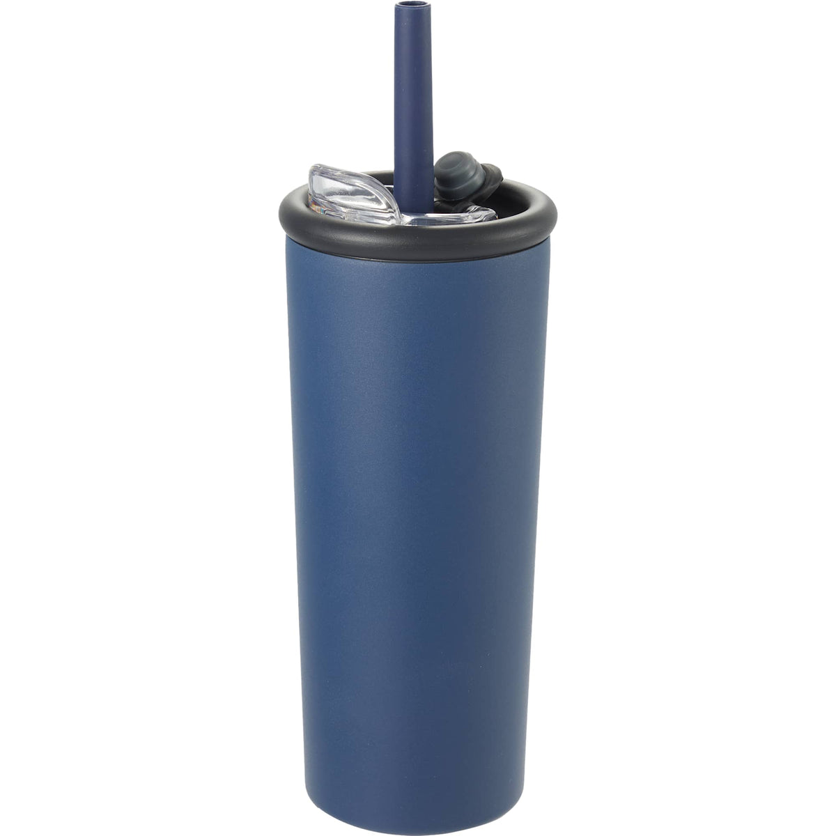 Kyser Tumbler with Straw and Dual Lid, 20 oz Full Color - Navy - Left Angle 2