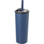 Kyser Tumbler with Straw and Dual Lid, 20 oz Full Color - Navy - Right Angle 2