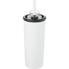 Kyser Tumbler with Straw and Dual Lid, 20 oz Full Color - White - Back 2