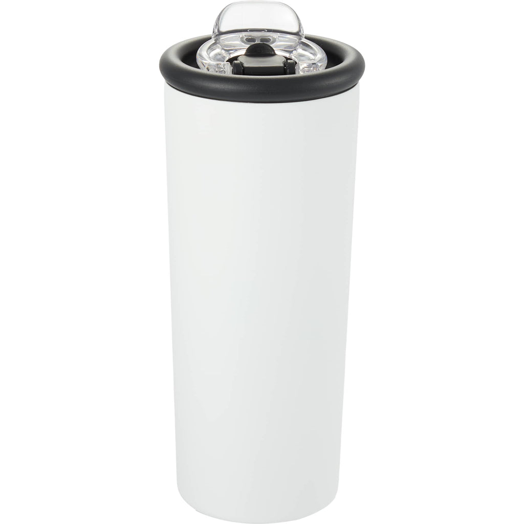 Kyser Tumbler with Straw and Dual Lid, 20 oz Full Color - White - Back