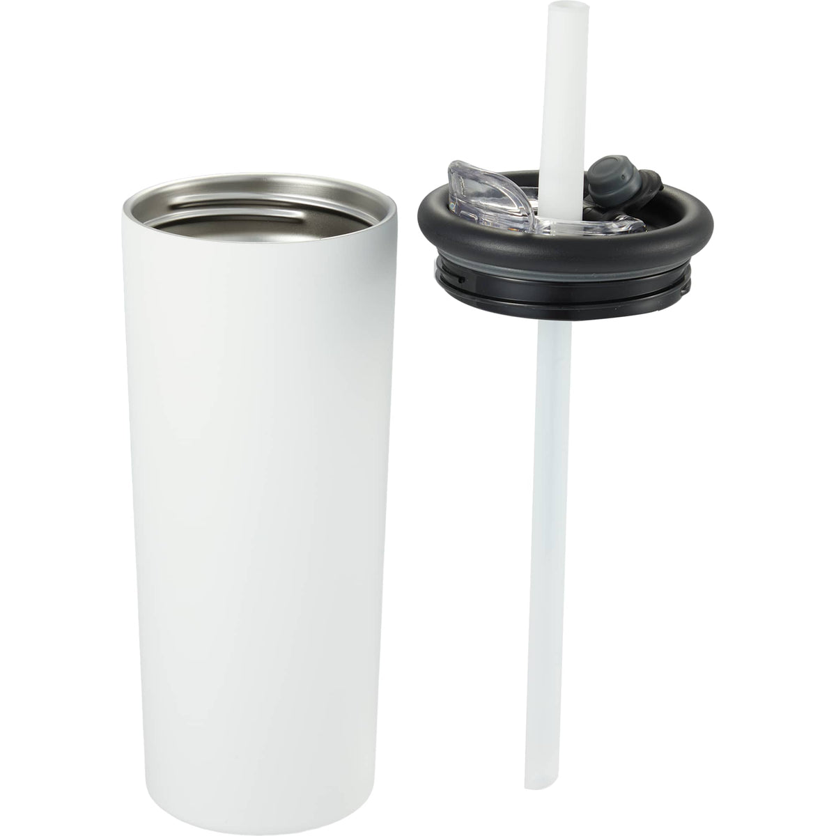 Kyser Tumbler with Straw and Dual Lid, 20 oz Full Color - White - Detail