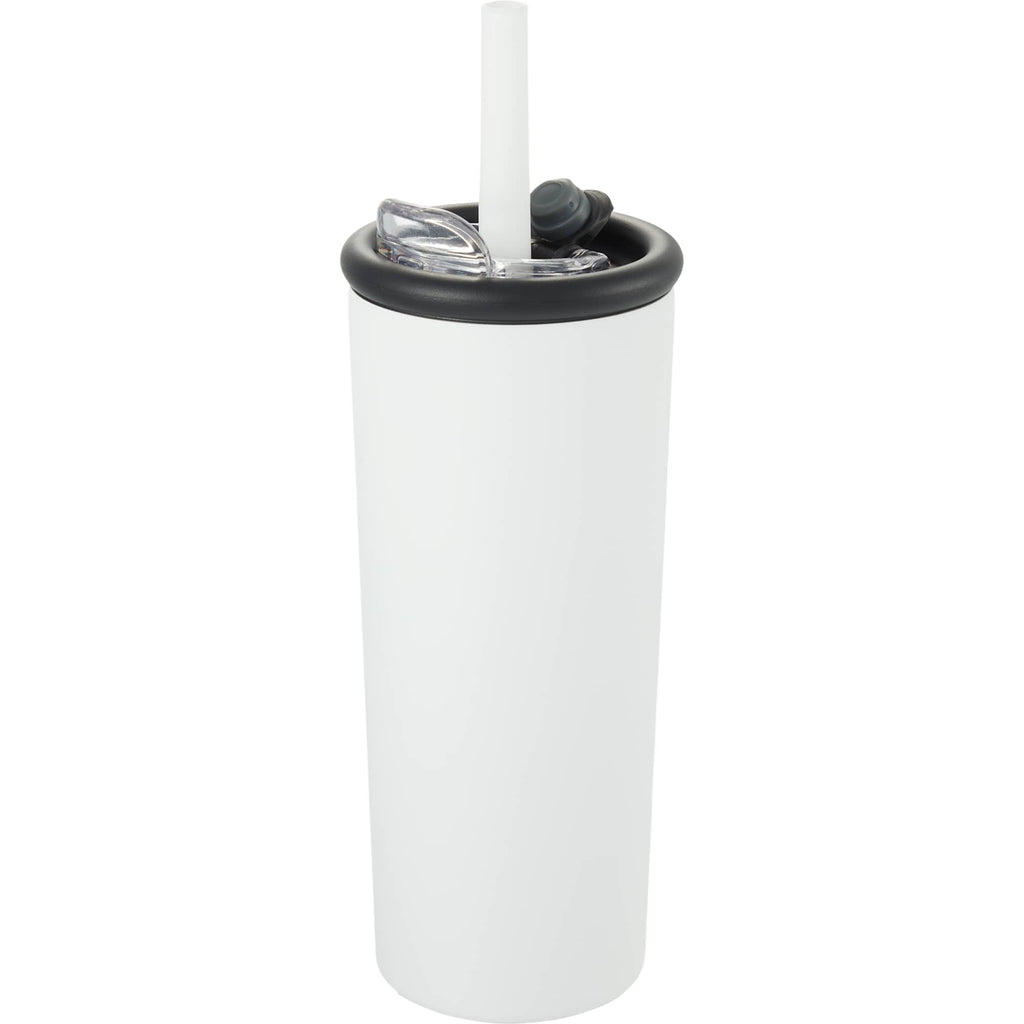 Kyser Tumbler with Straw and Dual Lid, 20 oz Full Color - White - Left Angle 2