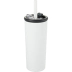 Kyser Tumbler with Straw and Dual Lid, 20 oz Full Color - White - Left Angle 2