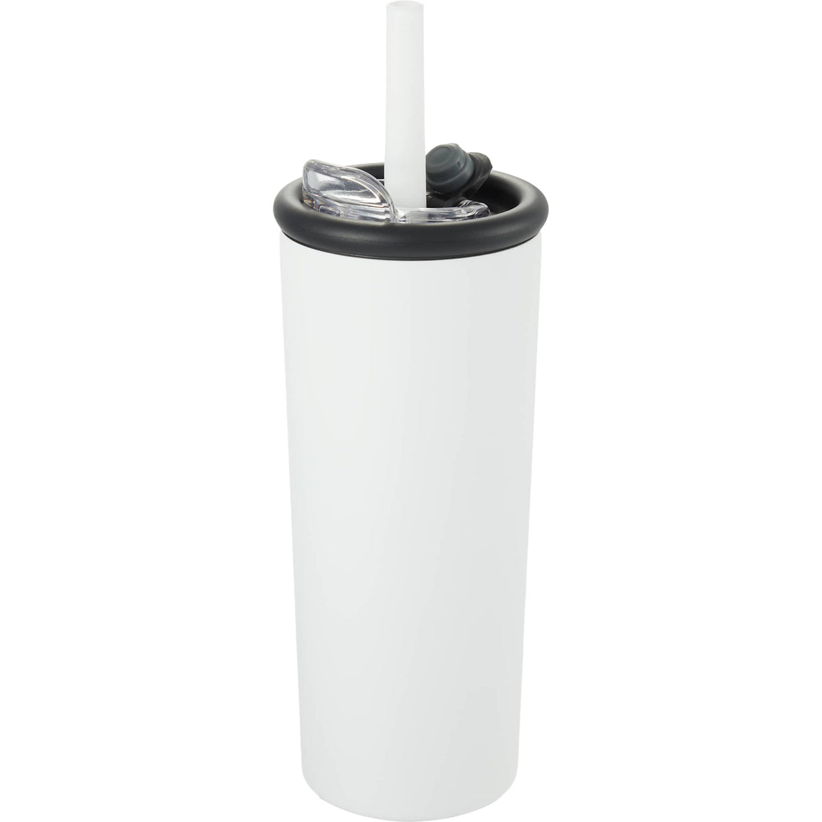 Kyser Tumbler with Straw and Dual Lid, 20 oz Full Color - White - Left Angle 2