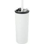 Kyser Tumbler with Straw and Dual Lid, 20 oz Full Color - White - Right Angle 2
