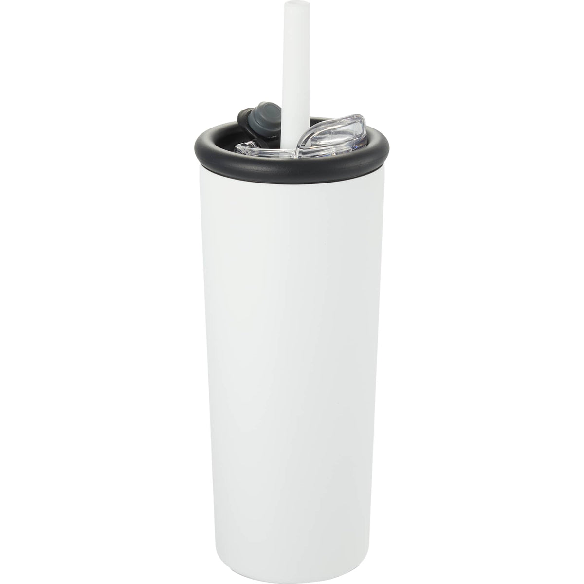 Kyser Tumbler with Straw and Dual Lid, 20 oz Full Color - White - Right Angle 2