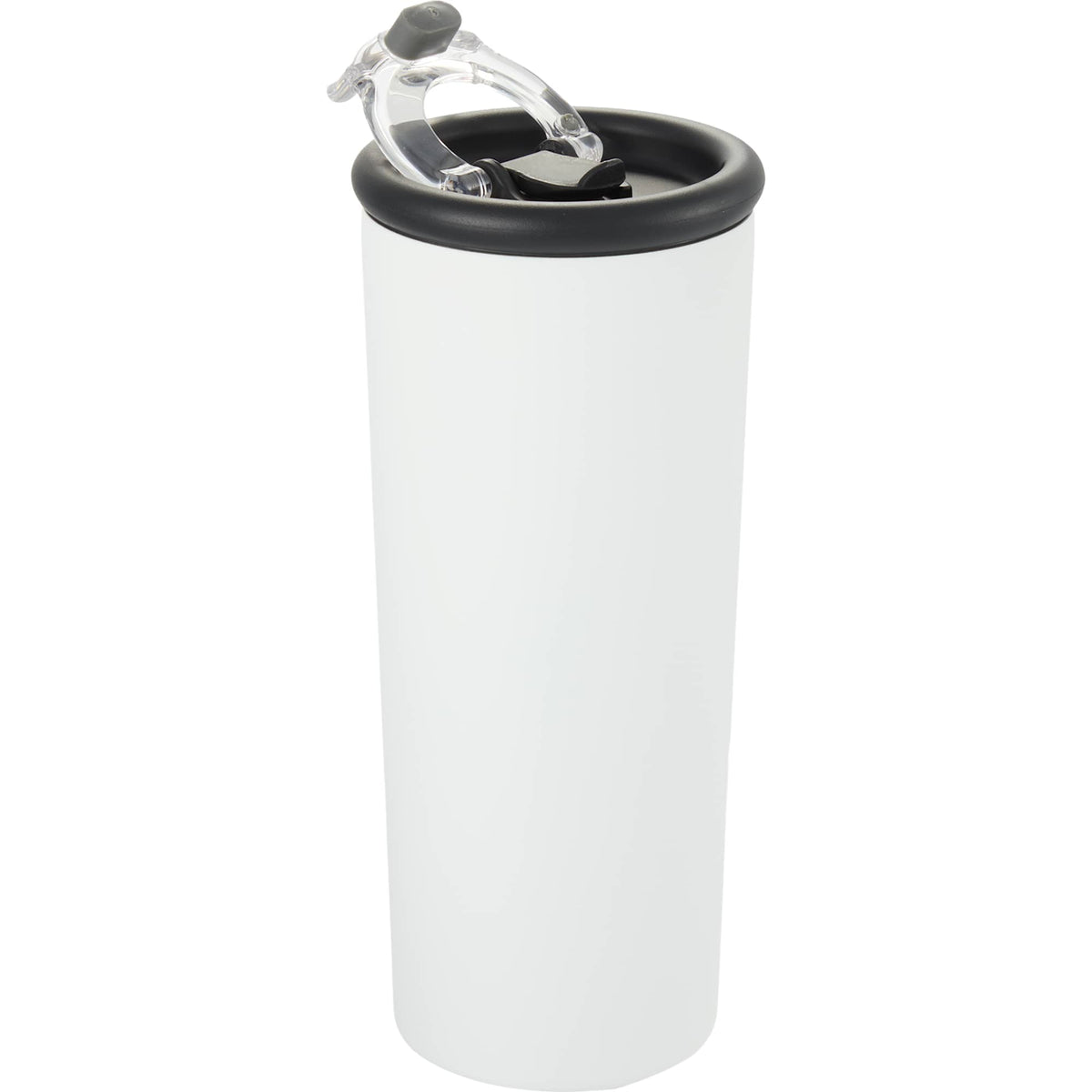 Kyser Tumbler with Straw and Dual Lid, 20 oz Full Color - White - Right Angle