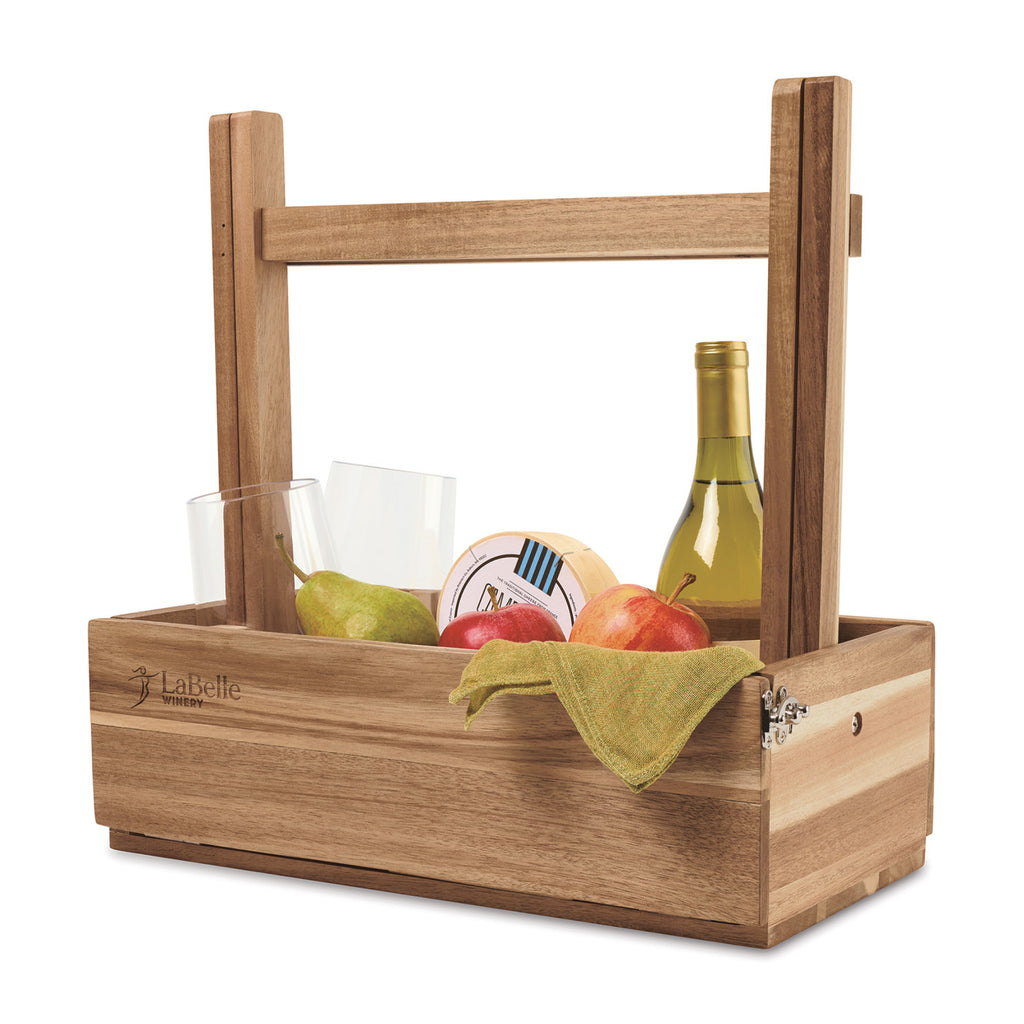 La Cuisine Acacia Picnic Table and Carrier Laser Engraving - Wood - View 4