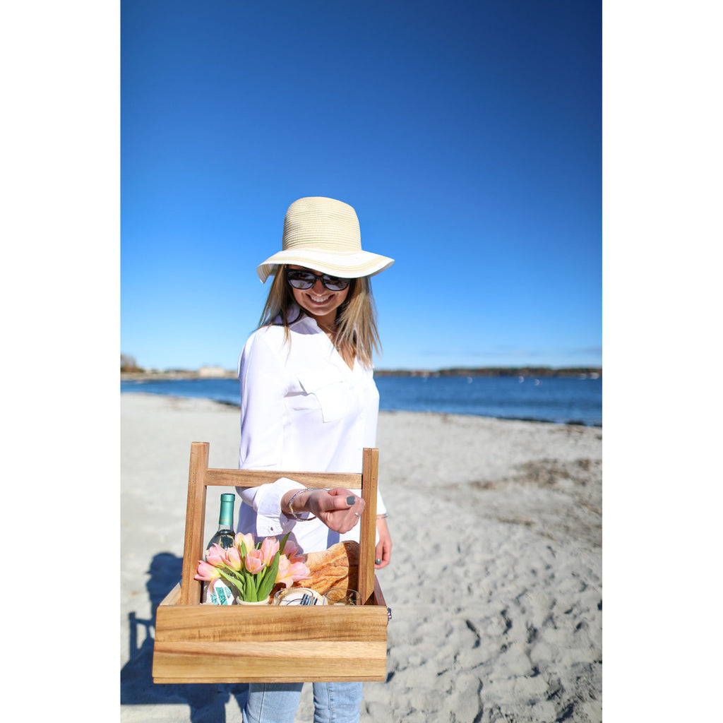 La Cuisine Acacia Picnic Table and Carrier Laser Engraving - Wood - View 6