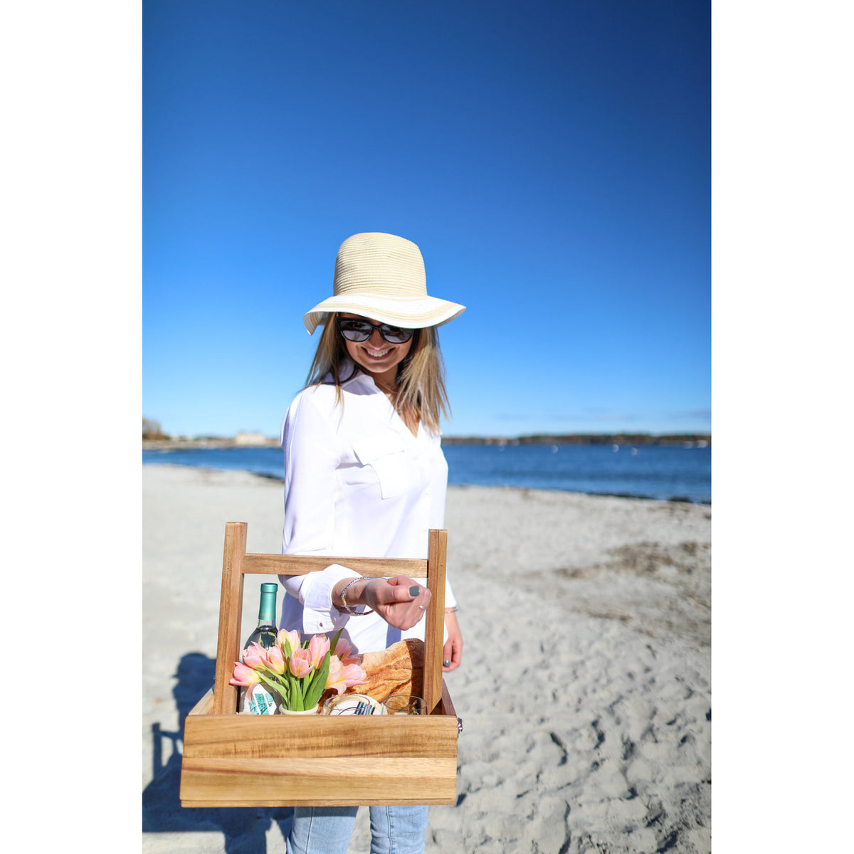 La Cuisine Acacia Picnic Table and Carrier Laser Engraving - Wood - View 6