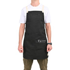 La Cuisine Cotton Prep Apron with Cross-Back Straps - Black - View 2