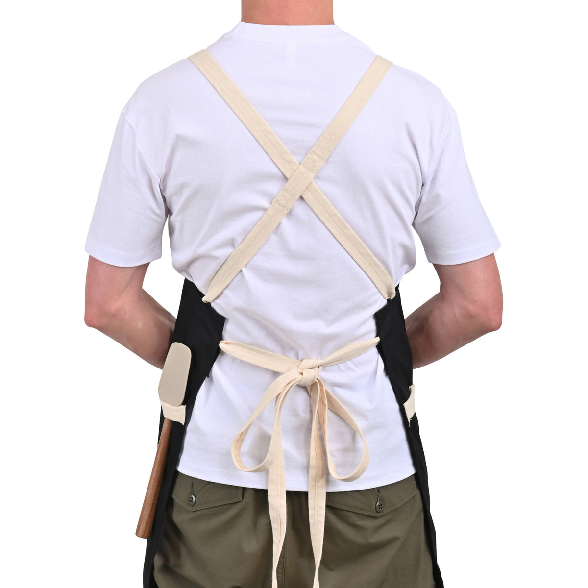 La Cuisine Cotton Prep Apron with Cross-Back Straps - Black - View 5