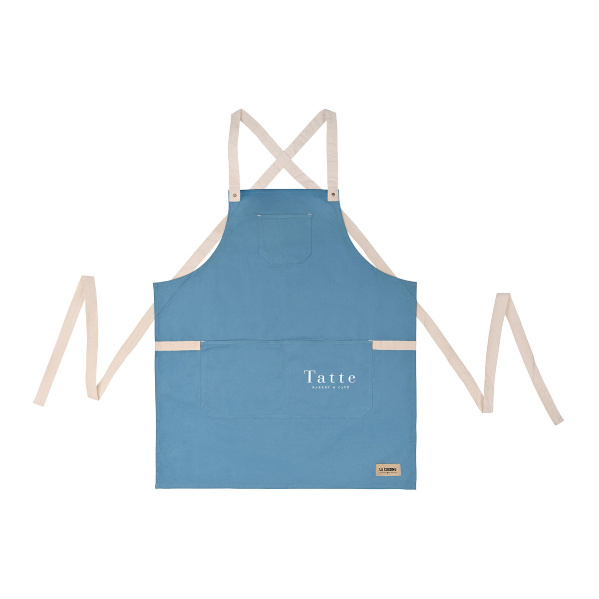 La Cuisine Cotton Prep Apron with Cross-Back Straps Embroidery - Niagara - View 1