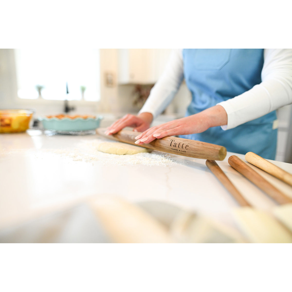 La Cuisine French Rolling Pin with Storage Bag, 22 Inches Transfer - Wood - View 5