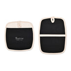 La Cuisine Potholder Set of Two with Silicone Grip - Black - View 1