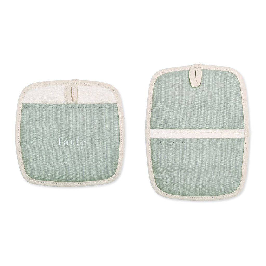 La Cuisine Potholder Set of Two with Silicone Grip - Grey - View 1