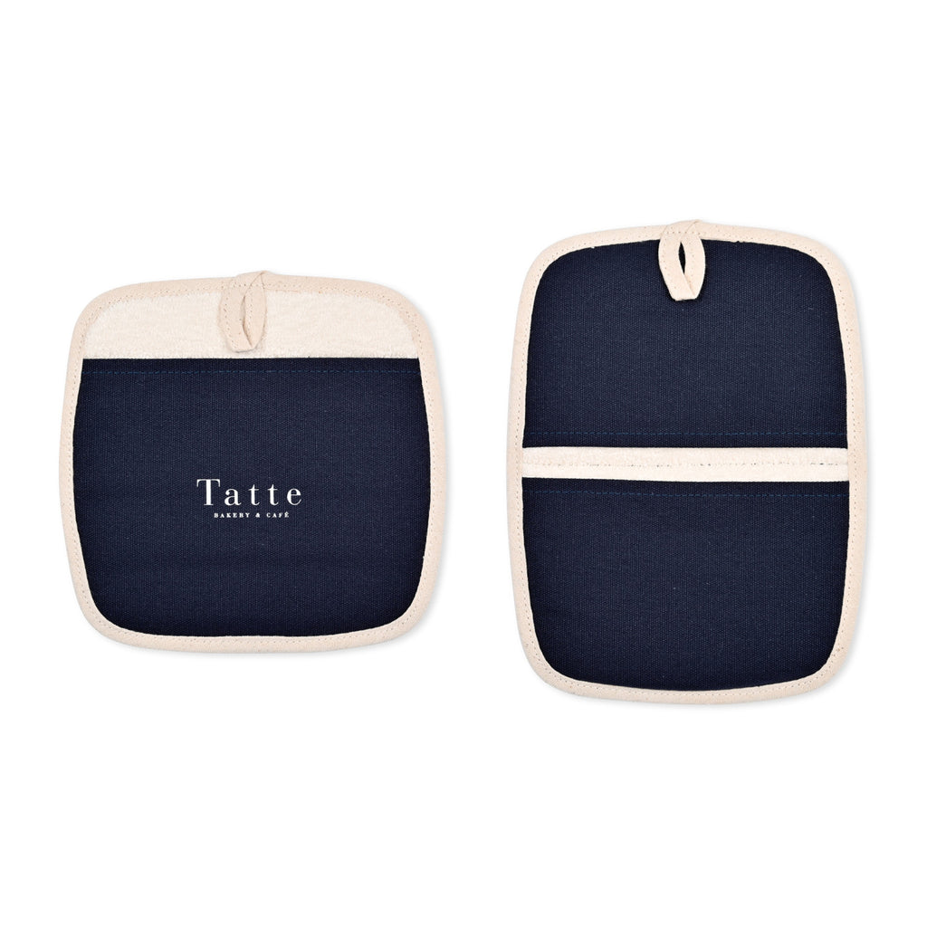 La Cuisine Potholder Set of Two with Silicone Grip - Navy - View 1