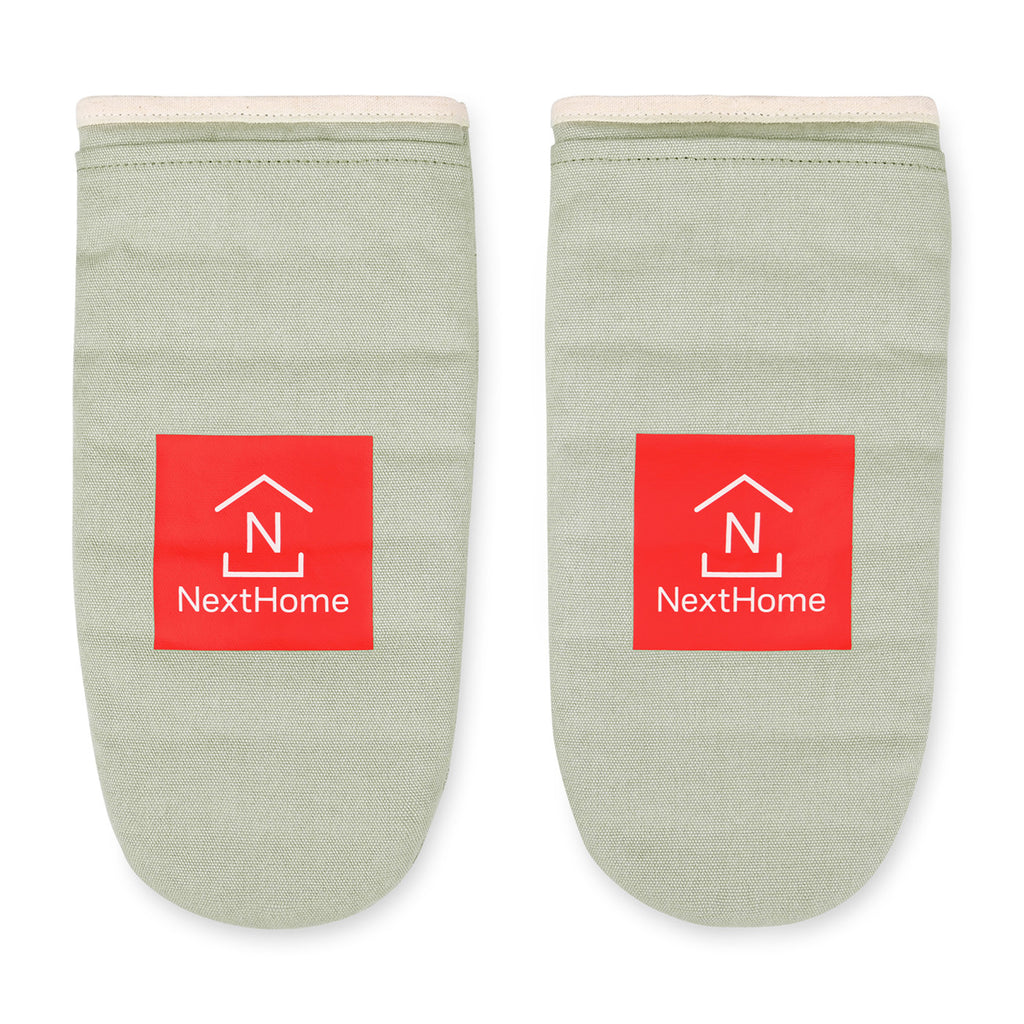 La Cuisine Recycled Cotton Oven Mitt Set - Light Grey - View 1