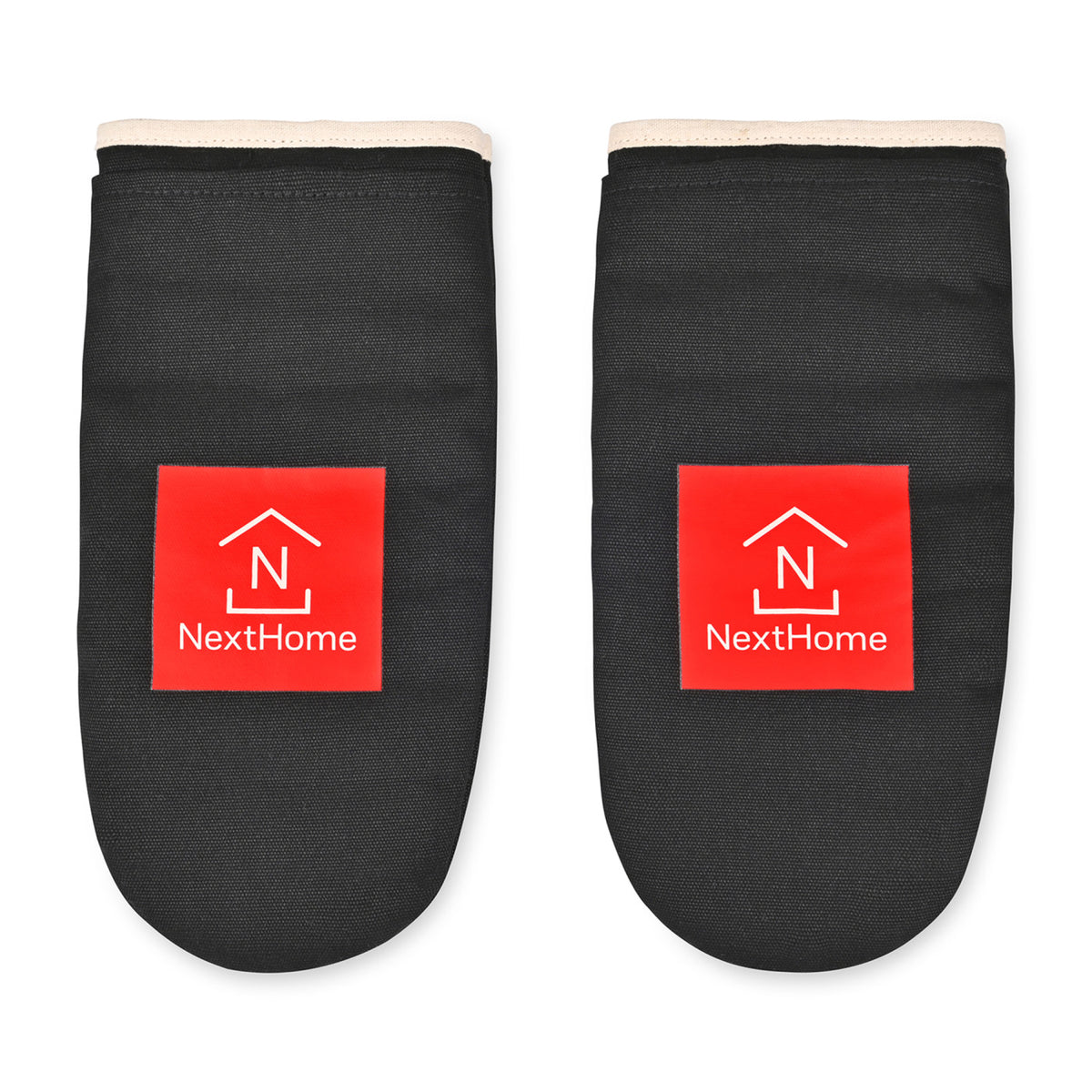 La Cuisine Recycled Cotton Oven Mitt Set Transfer - Black - View 1