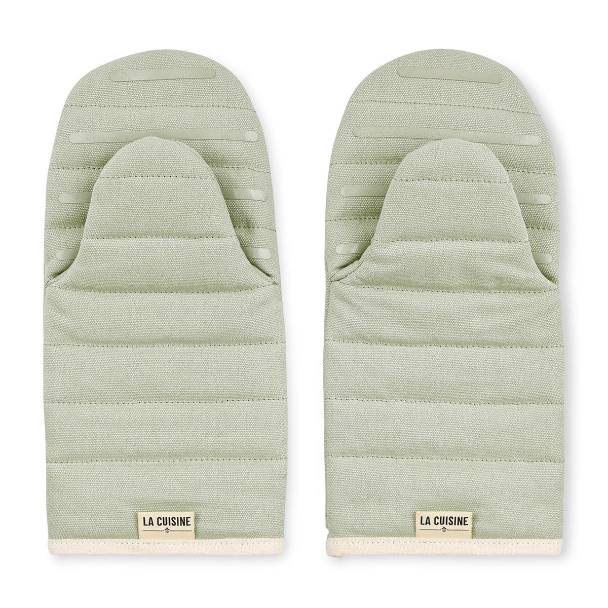 La Cuisine Recycled Cotton Oven Mitt Set Transfer - Light Grey - View 2