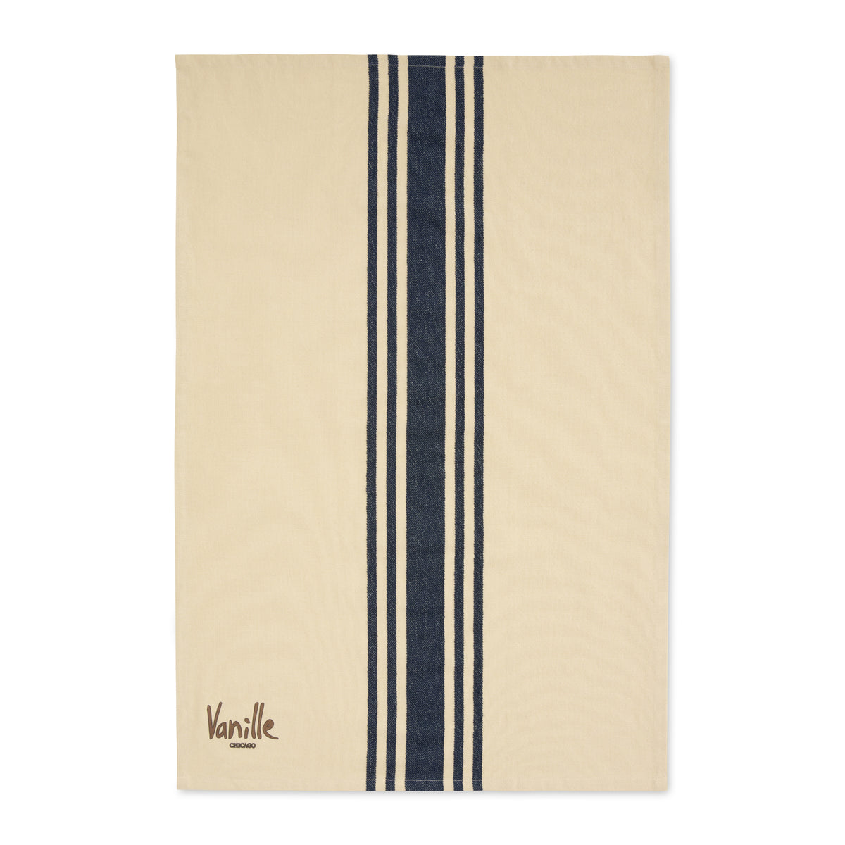 La Cuisine Striped Cotton Kitchen Towel, 28 x 18 Inches - Navy - View 2