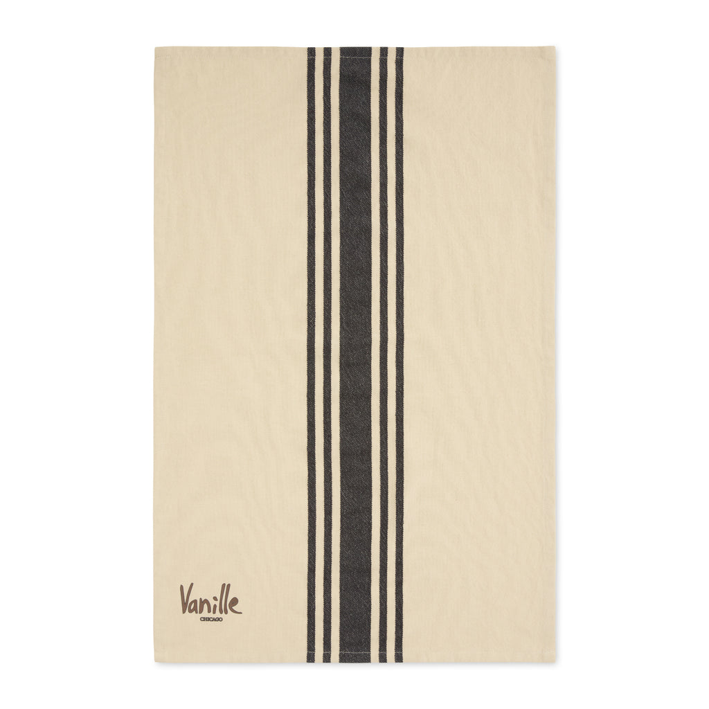 La Cuisine Striped Cotton Kitchen Towel, 28 x 18 Inches Transfer - Black - View 2