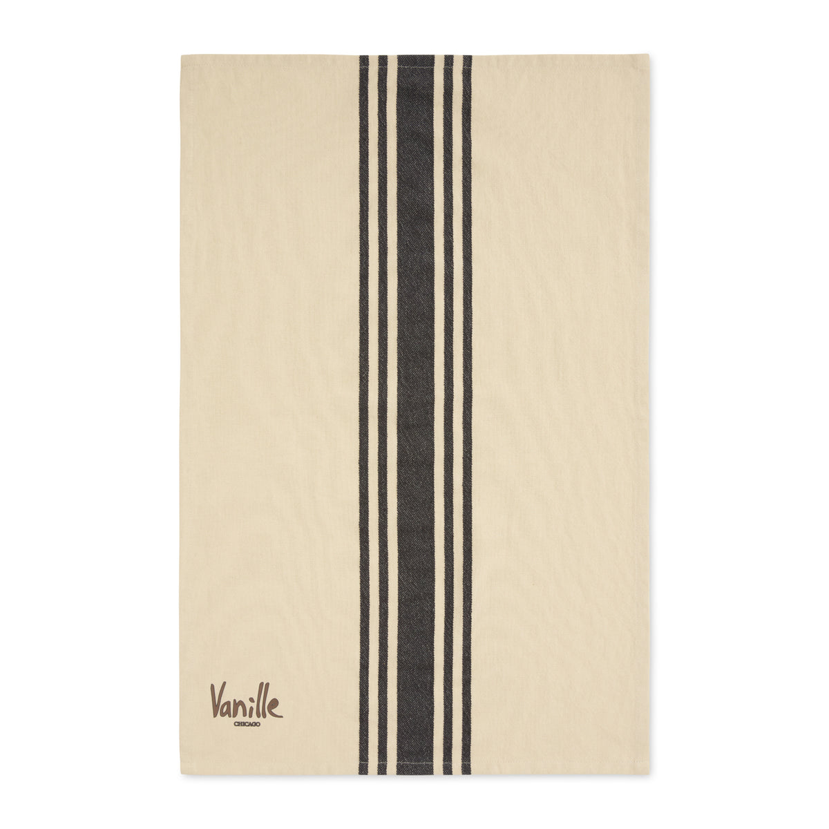 La Cuisine Striped Cotton Kitchen Towel, 28 x 18 Inches Transfer - Black - View 2