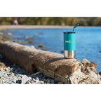 Lagom Insulated Tumbler with Steel Straw, 16 oz - River Green - Front