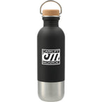 Lagom Stainless Steel Bottle with Cork Lid, 27 oz - Black - Front 2