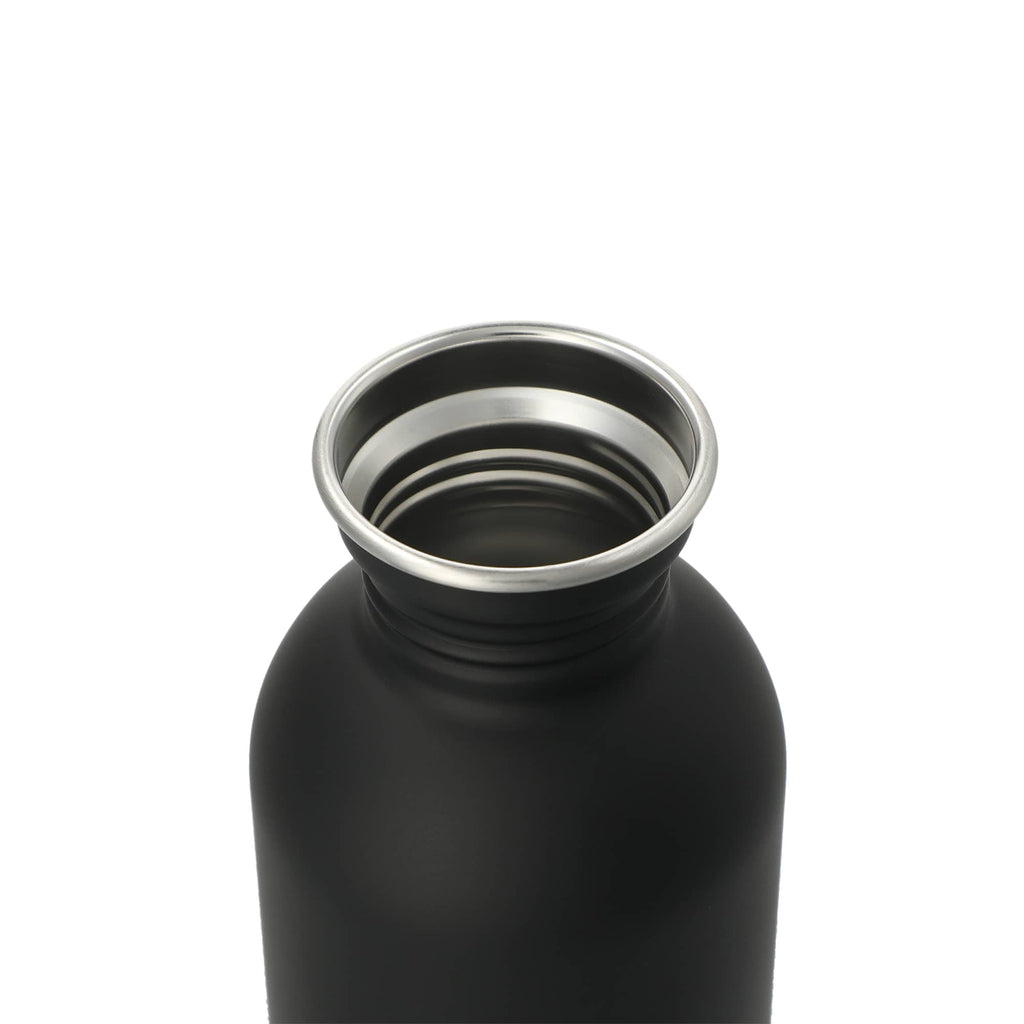 Lagom Stainless Steel Bottle with Cork Lid, 27 oz - Black - Left Angle 2