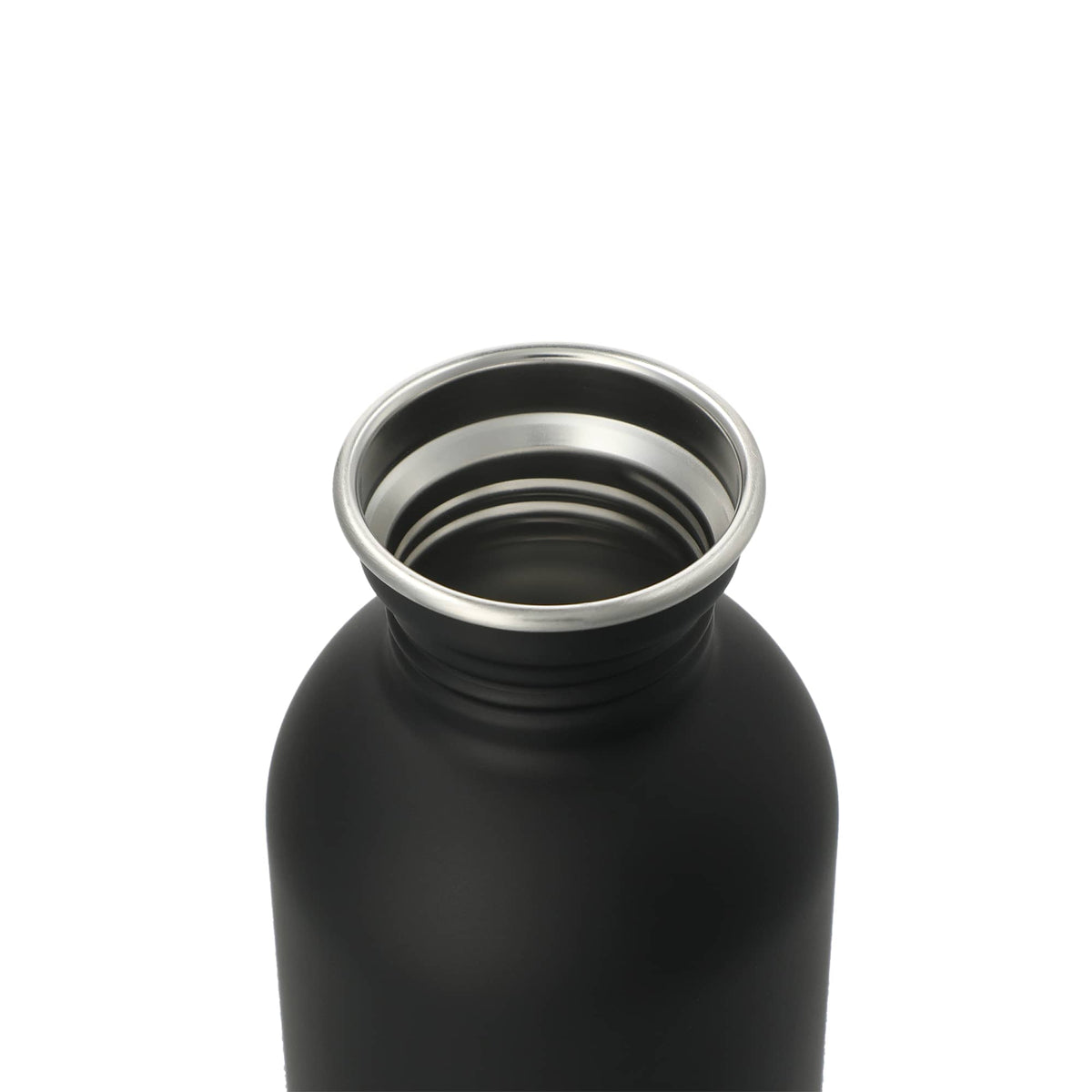 Lagom Stainless Steel Bottle with Cork Lid, 27 oz - Black - Left Angle 2
