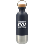Lagom Stainless Steel Bottle with Cork Lid, 27 oz - Navy - Front 2