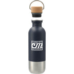 Lagom Stainless Steel Bottle with Cork Lid, 27 oz - Navy - Front