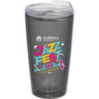 Lakeside Tritan Tumbler with Slide Lid, 16 oz Full Color - Smoke - Front