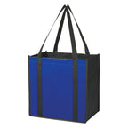 Lami-Combo Non-Woven Shopper Tote Bag, Recycled - Royal Blue - Back_Blank