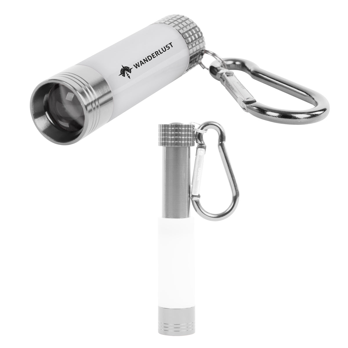 Lantern Flashlight, Mini - Silver - Pad Print