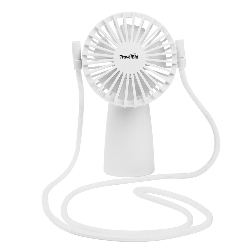 Lanyard Fan in Recycled ABS - White - Pad Print