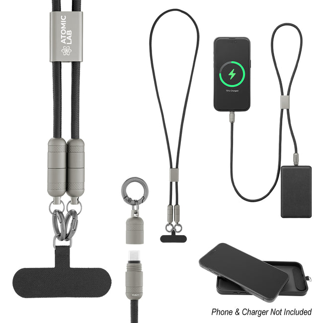 Lanyard with 60W Charging Cable and Phone Tether - Branded
