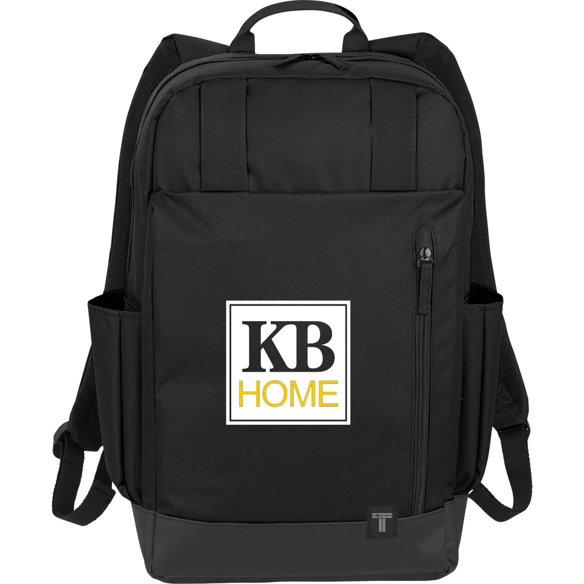 Laptop Daypack with Tarpaulin Base, 15.6 Inch - Black - Front